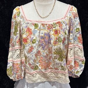 Christian Siriano Multicolor Floral Blouse
